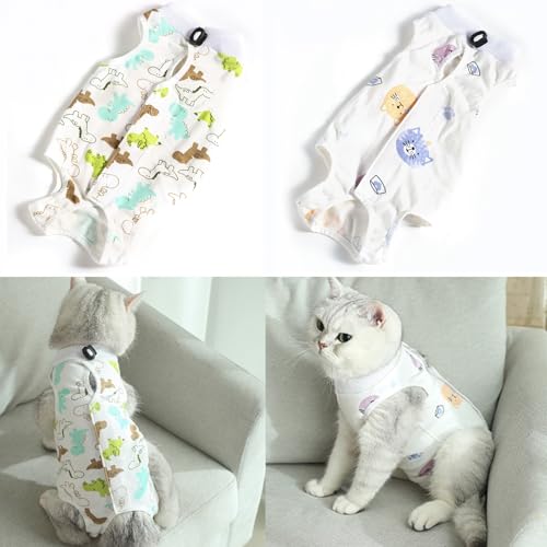 2-teiliger Katzen-Recovery-Anzug für Spay Bauchverletzungen Weiblich, Katzen-Onesie für Katzen nach der Operation, Katzen-Chirurgie-Recovery-Anzug Kätzchen-Onesie für Katzen Anti Lecken 2-teiliger Katzen-Recovery-Anzug für Spay Bauchverletzungen Weiblich, Katzen-Onesie für Katzen nach der Operation, Katzen-Chirurgie-Recovery-Anzug Kätzchen-Onesie für Katzen Anti Lecken von IKiKiCubee