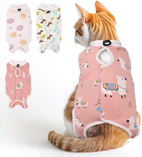 Katzen-Genesungsanzug für kastrierte Bauchwunden, weiblich, Katzen-Einteiler für Katzen nach Operationen, zur Erholung von Katzen, atmungsaktiv, E-Halsband, Alternative zum Kätzchen, Einteiler für Katzen-Genesungsanzug für kastrierte Bauchwunden, weiblich, Katzen-Einteiler für Katzen nach Operationen, zur Erholung von Katzen, atmungsaktiv, E-Halsband, Alternative zum Kätzchen, Einteiler für von IKiKiCubee