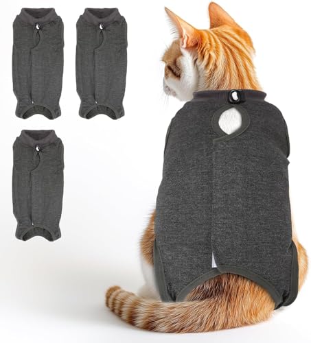 Katzen-Genesungsanzug für kastrierte Bauchwunden, weiblich, Katzen-Einteiler für Katzen nach Operationen, zur Erholung von Katzen, atmungsaktiv, E-Halsband, Alternative zum Kätzchen, Einteiler für Katzen-Genesungsanzug für kastrierte Bauchwunden, weiblich, Katzen-Einteiler für Katzen nach Operationen, zur Erholung von Katzen, atmungsaktiv, E-Halsband, Alternative zum Kätzchen, Einteiler für von IKiKiCubee