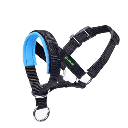 ILEPARK Hundehalfter Mit Gepolstertem Stoff, Halfterhalsband Für Hunde, Verstellbar Und Ziehen verhindert. (L,See Blau) von ILEPARK