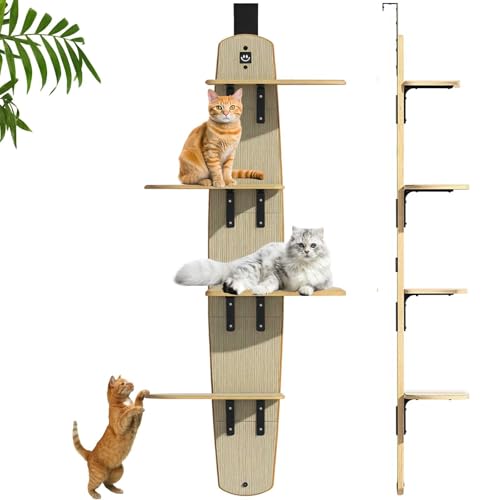 An Der Tür Hängendes Katzenregal, Mehrstufiger, An Der Tür Hängender Katzenbaum, Tür-Kletterwand Für Katzen Mit 2-in-1 Funktion von ILESTDG