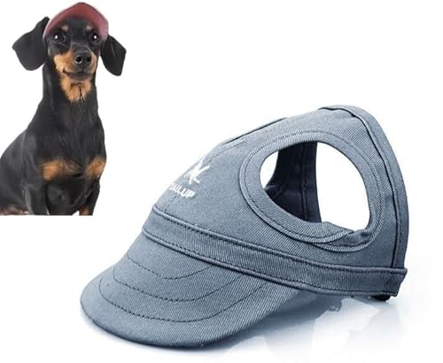 Baseballmütze Für Haustiere, Verstellbarer Sonnenhut, UV-Schutz, Modische Hundemütze Mit Ohrlöchern, Geeignet Für Reisen, Sport, Für Alle Hunderassen (Dunkelblau,S) von ILESTDG