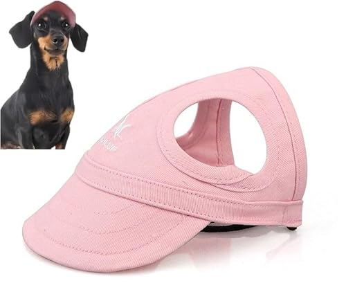 Baseballmütze Für Haustiere, Verstellbarer Sonnenhut, UV-Schutz, Modische Hundemütze Mit Ohrlöchern, Geeignet Für Reisen, Sport, Für Alle Hunderassen (Rosa,XL) von ILESTDG