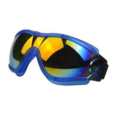 Hundebrille Für Großer Hunde UV-Schutz Haustier Sonnenbrille Verstellbare Winddichte Staubdichte Anti-Nebel Outdoor Augenschutz (Blau Rot) von ILESTDG