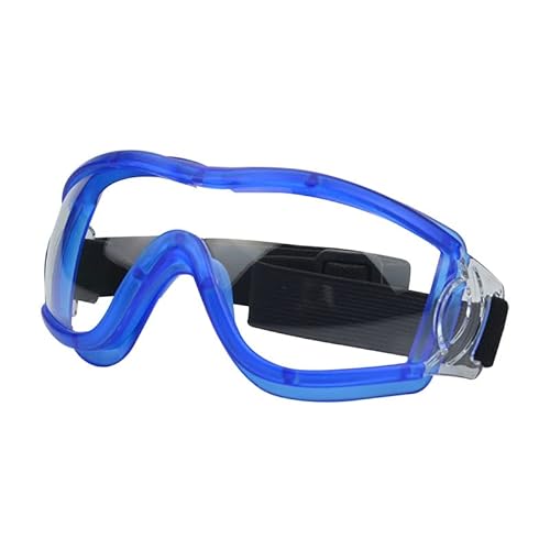 Hundebrille Für Großer Hunde UV-Schutz Haustier Sonnenbrille Verstellbare Winddichte Staubdichte Anti-Nebel Outdoor Augenschutz (Blau Transparent) von ILESTDG