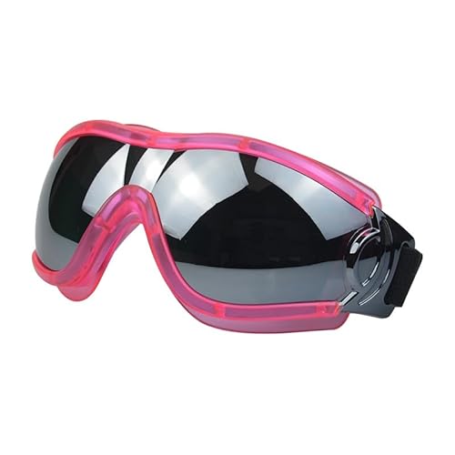Hundebrille Für Großer Hunde UV-Schutz Haustier Sonnenbrille Verstellbare Winddichte Staubdichte Anti-Nebel Outdoor Augenschutz (Rosa) von ILESTDG