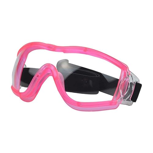 Hundebrille Für Großer Hunde UV-Schutz Haustier Sonnenbrille Verstellbare Winddichte Staubdichte Anti-Nebel Outdoor Augenschutz (Rosa Transparent) von ILESTDG