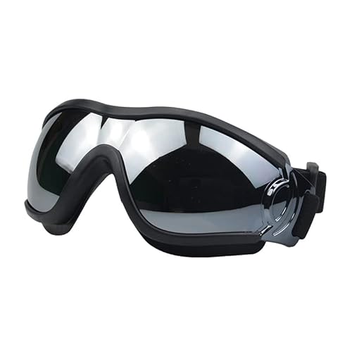 Hundebrille Für Großer Hunde UV-Schutz Haustier Sonnenbrille Verstellbare Winddichte Staubdichte Anti-Nebel Outdoor Augenschutz (Schwarz) von ILESTDG