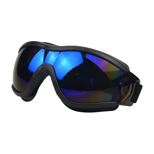 Hundebrille Für Großer Hunde UV-Schutz Haustier Sonnenbrille Verstellbare Winddichte Staubdichte Anti-Nebel Outdoor Augenschutz (Schwarz Blau) von ILESTDG