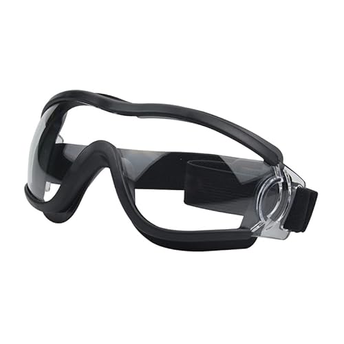 Hundebrille Für Großer Hunde UV-Schutz Haustier Sonnenbrille Verstellbare Winddichte Staubdichte Anti-Nebel Outdoor Augenschutz (Schwarz Transparent) von ILESTDG