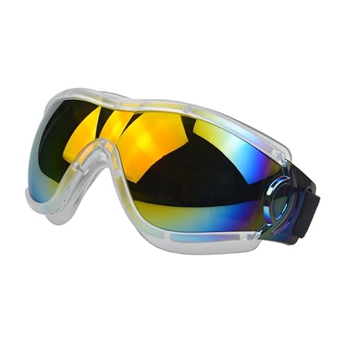 Hundebrille Für Großer Hunde UV-Schutz Haustier Sonnenbrille Verstellbare Winddichte Staubdichte Anti-Nebel Outdoor Augenschutz (Weiß Rot) von ILESTDG