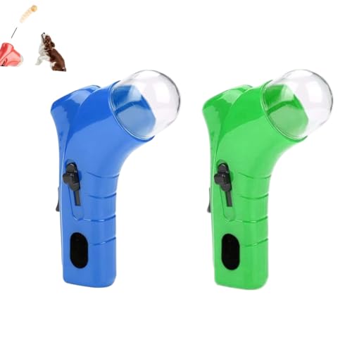 ILESTDG Cat Treat Shooter Gun - Leckerli Pistole Katze, Interactive Puppy Award Snack Catapult Toy, Interaktives Katzenspielzeug (Blue + Green) von ILESTDG