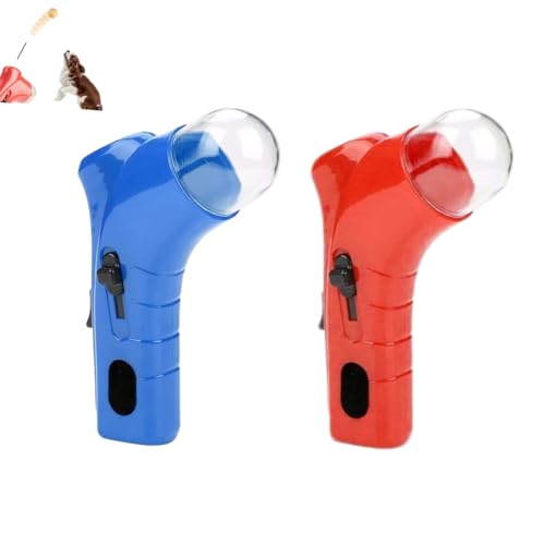 ILESTDG Cat Treat Shooter Gun - Leckerli Pistole Katze, Interactive Puppy Award Snack Catapult Toy, Interaktives Katzenspielzeug (Blue + Red) von ILESTDG