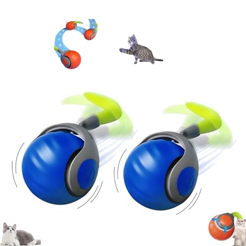 ILESTDG ChaseMaster Pro Katzenspielzeug - Interaktiver Power Ball, Bewegungsfördernd & Stressabbau Für Katzen (Blau+Blau) von ILESTDG