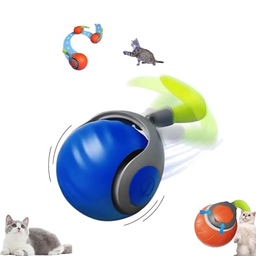 ILESTDG ChaseMaster Pro Katzenspielzeug - Interaktiver Power Ball, Bewegungsfördernd & Stressabbau Für Katzen (Blau-1) von ILESTDG