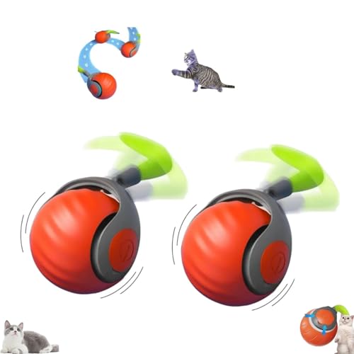 ILESTDG ChaseMaster Pro Katzenspielzeug - Interaktiver Power Ball, Bewegungsfördernd & Stressabbau Für Katzen (Orange+Orange) von ILESTDG