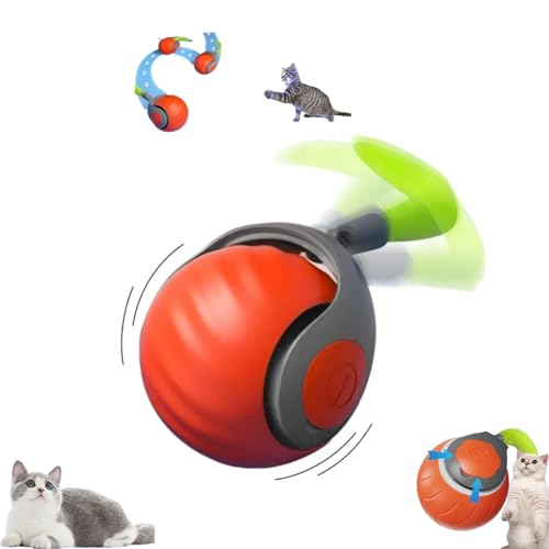 ILESTDG ChaseMaster Pro Katzenspielzeug - Interaktiver Power Ball, Bewegungsfördernd & Stressabbau Für Katzen (Orange-1) von ILESTDG
