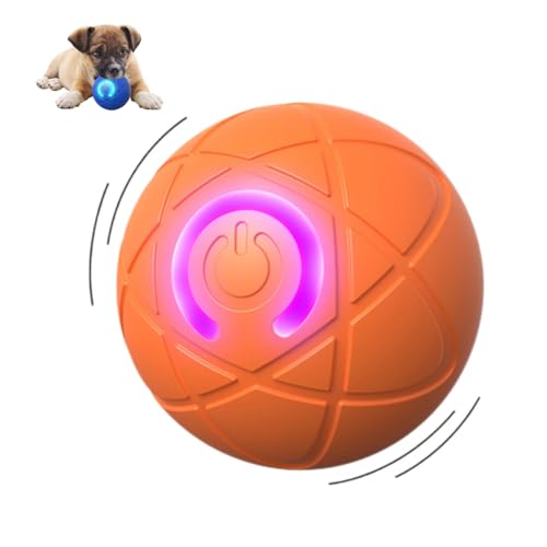 ILESTDG Emmalove Interaktiver Hundeball Mit Hindernisvermeidung - Magic Ball Für Katzen Hunde, Interaktives Hundespielzeug (Orange) von ILESTDG
