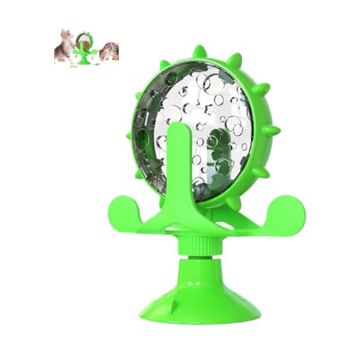 ILESTDG Lallypet - Pet Food Spinning Windmill, Windmühle Katzenspielzeug, Interaktives Spielzeug Für Katzen in Innenräumen (Green) von ILESTDG