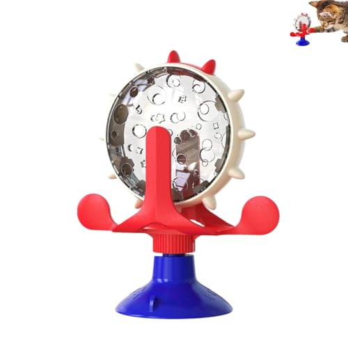 ILESTDG Lallypet - Pet Food Spinning Windmill, Windmühle Katzenspielzeug, Interaktives Spielzeug Für Katzen in Innenräumen (Red) von ILESTDG