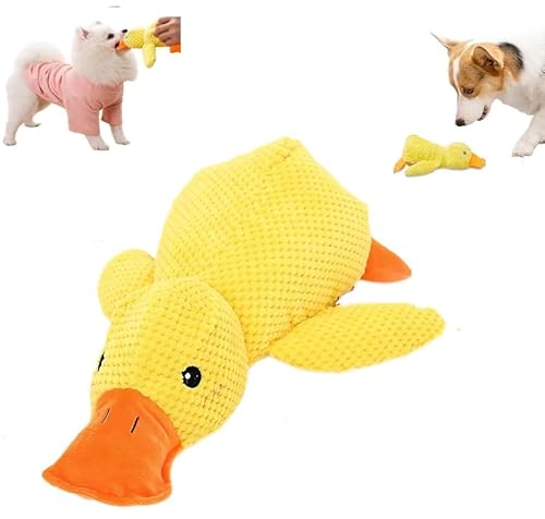 ILESTDG Pfotenmond - Anti-Stress-Ente，Antistress Ente Hund, Quietschendes Plüsch-Spielzeug, Langlebiges Plüsch Kauspielzeug (2X Anti-Stress Ente) von ILESTDG