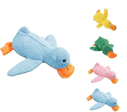 ILESTDG Anti-Stress-Ente Hund, Quietschendes Plüsch-Spielzeug Kauspielzeug, Verschiedene Körpertypen Hunde Universal (Blau,2X Anti-Stress Ente) von ILESTDG