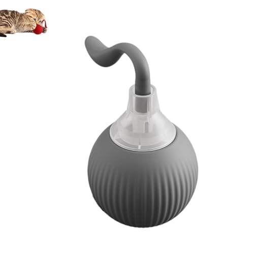 ILESTDG Pfotenmond - Interaktiver Spielball Mit Schwanz Für Katzen, Interaktives Spielzeug (Grau) von ILESTDG