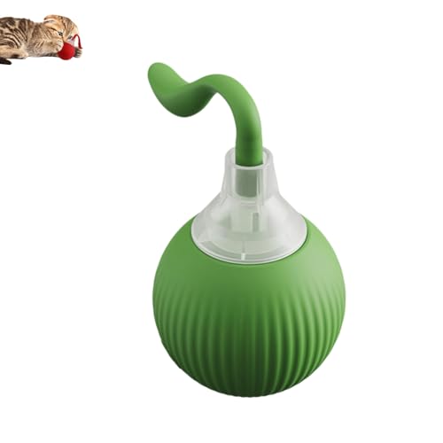 ILESTDG Pfotenmond - Interaktiver Spielball Mit Schwanz Für Katzen, Interaktives Spielzeug (Grün) von ILESTDG