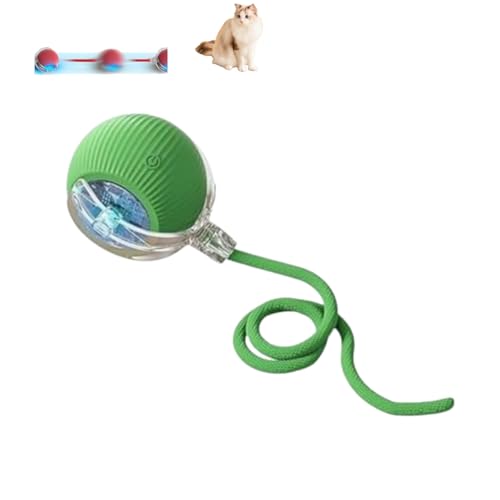 ILESTDG Tierbedarf-Plus Interaktiver Spielball Mit Schwanz Für Hunde, Power-Ball, Magic Ball Für Katzen Hunde (Grün) von ILESTDG