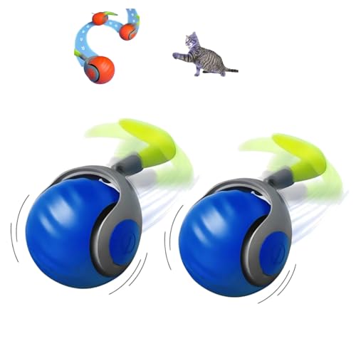 ILESTDG Speedy Tail 2.0 - Speedy Tail Interaktives Katzenspielzeug, Power Ball Für Katzen, Lindert Ängste (Blau+Blau) von ILESTDG