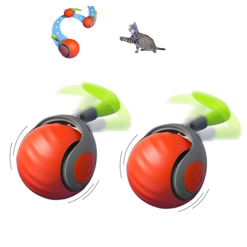 ILESTDG Speedy Tail 2.0 - Speedy Tail Interaktives Katzenspielzeug, Power Ball Für Katzen, Lindert Ängste (Orange+Orange) von ILESTDG