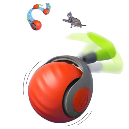 ILESTDG Speedy Tail 2.0 - Speedy Tail Interaktives Katzenspielzeug, Power Ball Für Katzen, Lindert Ängste (Orange-1) von ILESTDG