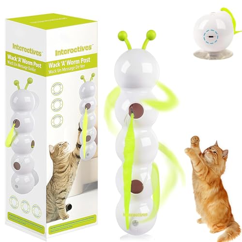 ILESTDG Wuselwurm Katze, Wuselwurm Cat Toy Mit Federschwanz, Smart Motion Katzenspielzeug Mit Wurmdesign, Interaktives Wurm-Design Mit Sensor (3 PCE) von ILESTDG