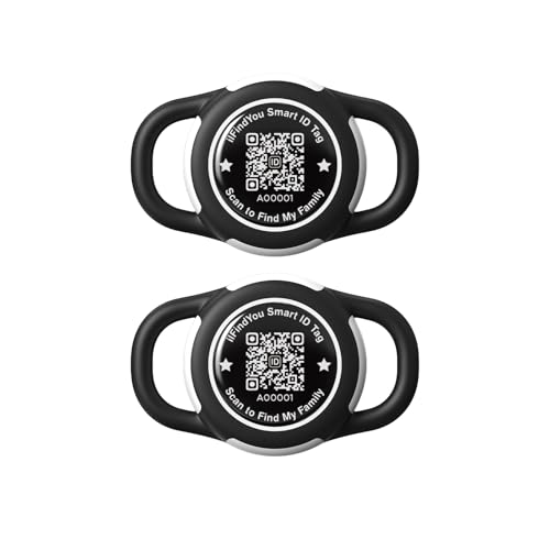 ILFINDYOU 2 Pack Wasserdichte AirTag Hundehalsbandhalter für Apple Tracker QR Code Hülle Schwarz ILFINDYOU 2 Pack Wasserdichte AirTag Hundehalsbandhalter für Apple Tracker QR Code Hülle Schwarz von ILFINDYOU