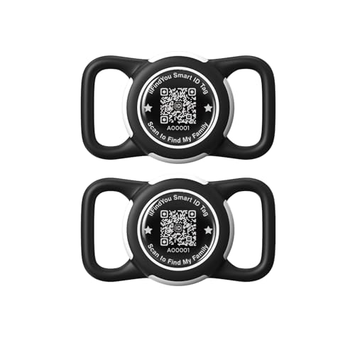 ILFINDYOU 2 Pack Wasserdichte AirTag Hundehalsbandhalter für Apple Tracker QR Code Hülle Schwarz ILFINDYOU 2 Pack Wasserdichte AirTag Hundehalsbandhalter für Apple Tracker QR Code Hülle Schwarz von ILFINDYOU
