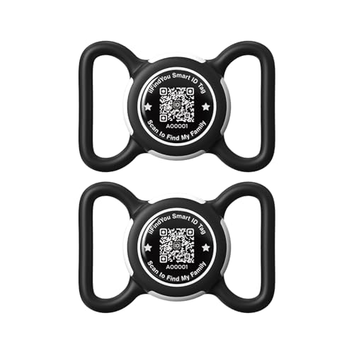 ILFINDYOU 2 Pack Wasserdichte AirTag Hundehalsbandhalter für Apple Tracker QR Code Hülle Schwarz ILFINDYOU 2 Pack Wasserdichte AirTag Hundehalsbandhalter für Apple Tracker QR Code Hülle Schwarz von ILFINDYOU