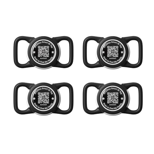 ILFINDYOU 4 Pack Wasserdichte AirTag Hundehalsbandhalter für Apple Tracker QR Code Hülle Schwarz ILFINDYOU 4 Pack Wasserdichte AirTag Hundehalsbandhalter für Apple Tracker QR Code Hülle Schwarz von ILFINDYOU