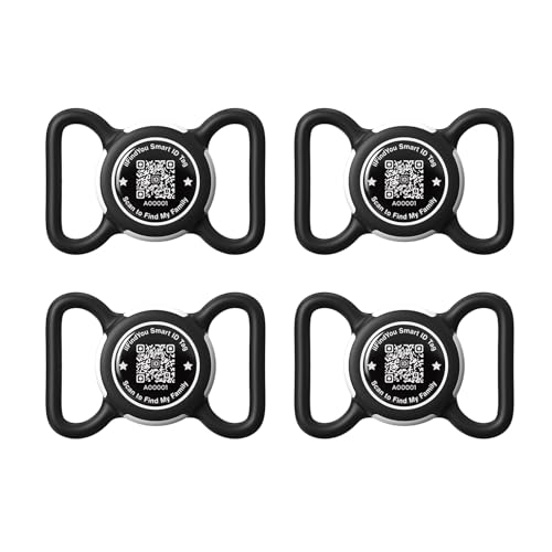 ILFINDYOU 4 Pack Wasserdichte AirTag Hundehalsbandhalter für Apple Tracker QR Code Hülle Schwarz ILFINDYOU 4 Pack Wasserdichte AirTag Hundehalsbandhalter für Apple Tracker QR Code Hülle Schwarz von ILFINDYOU