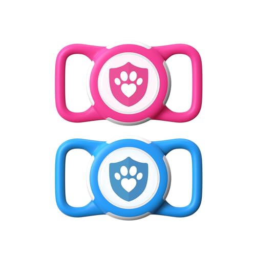 ILFINDYOU AirTag Hundehalsbandhalter für Apple Tracker, wasserdicht, Rosarot und Blau, 2 Stück ILFINDYOU AirTag Hundehalsbandhalter für Apple Tracker, wasserdicht, Rosarot und Blau, 2 Stück von ILFINDYOU