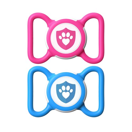 ILFINDYOU AirTag Hundehalsbandhalter für Apple Tracker, wasserdicht, Rosarot und Blau, 2 Stück ILFINDYOU AirTag Hundehalsbandhalter für Apple Tracker, wasserdicht, Rosarot und Blau, 2 Stück von ILFINDYOU