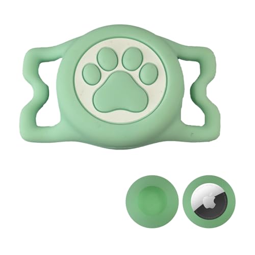 ILFINDYOU Airtag-Halter für Hundehalsband, wasserdicht, Airtag-Halter, Silikon, vollständiger Schutz, Apple Airtag-Halter für Haustierhalsband (Hellgrün) von ILFINDYOU