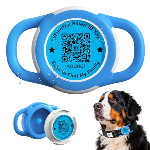 ILFINDYOU Wasserdichte AirTag Hundehalsbandhalterung für Apple Tracker QR Code Hülle Blau ILFINDYOU Wasserdichte AirTag Hundehalsbandhalterung für Apple Tracker QR Code Hülle Blau von ILFINDYOU