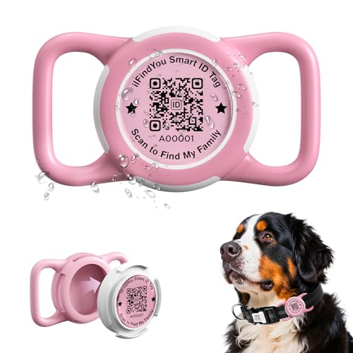 ILFINDYOU Wasserdichter AirTag Hundehalsbandhalter für Apple Tracker QR Code Hülle Rosa ILFINDYOU Wasserdichter AirTag Hundehalsbandhalter für Apple Tracker QR Code Hülle Rosa von ILFINDYOU