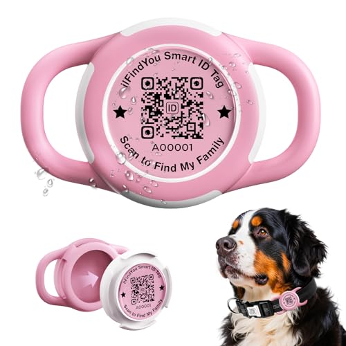 ILFINDYOU Wasserdichter AirTag Hundehalsbandhalter für Apple Tracker QR Code Hülle Rosa ILFINDYOU Wasserdichter AirTag Hundehalsbandhalter für Apple Tracker QR Code Hülle Rosa von ILFINDYOU