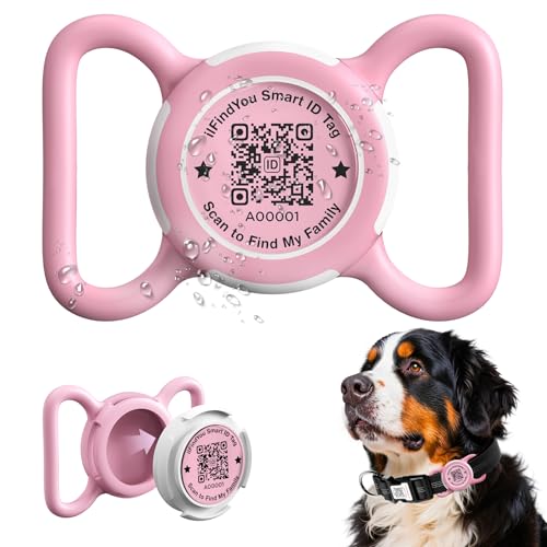 ILFINDYOU Wasserdichter AirTag Hundehalsbandhalter für Apple Tracker QR Code Hülle Rosa ILFINDYOU Wasserdichter AirTag Hundehalsbandhalter für Apple Tracker QR Code Hülle Rosa von ILFINDYOU