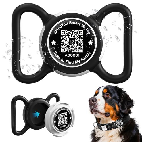 ILFINDYOU Wasserdichter AirTag Hundehalsbandhalter für Apple Tracker QR Code Hülle Schwarz ILFINDYOU Wasserdichter AirTag Hundehalsbandhalter für Apple Tracker QR Code Hülle Schwarz von ILFINDYOU