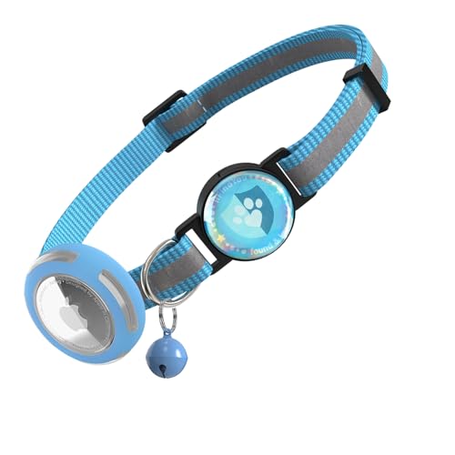 ilFindYou Airtag Katzenhalsband, Breakaway, reflektierende Katzenhalsbänder mit Apple Airtag-Halter, verstellbares Kätzchenhalsband mit Glocken, Blau ilFindYou Airtag Katzenhalsband, Breakaway, reflektierende Katzenhalsbänder mit Apple Airtag-Halter, verstellbares Kätzchenhalsband mit Glocken, Blau von ILFINDYOU