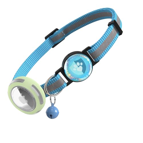 ilFindYou Airtag Katzenhalsband, Breakaway, reflektierende Katzenhalsbänder mit leuchtendem Apfel-Airtag-Halter, verstellbare Kätzchenhalsbänder mit Glocken, Blau ilFindYou Airtag Katzenhalsband, Breakaway, reflektierende Katzenhalsbänder mit leuchtendem Apfel-Airtag-Halter, verstellbare Kätzchenhalsbänder mit Glocken, Blau von ILFINDYOU