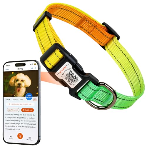 ilFindYou Reflektierendes Hundehalsband für große Hunde, weiches Nylon, Grün-Orange, Farbverlauf, Größe L ilFindYou Reflektierendes Hundehalsband für große Hunde, weiches Nylon, Grün-Orange, Farbverlauf, Größe L von ILFINDYOU