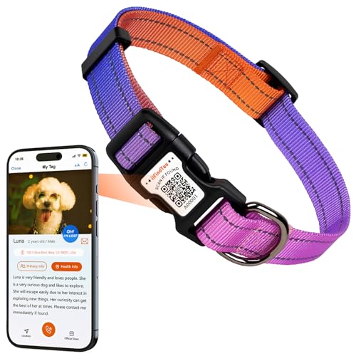 ilFindYou Reflektierendes Hundehalsband für große Hunde, weiches Nylon, Rosa-Orange, Farbverlauf, Größe L ilFindYou Reflektierendes Hundehalsband für große Hunde, weiches Nylon, Rosa-Orange, Farbverlauf, Größe L von ILFINDYOU